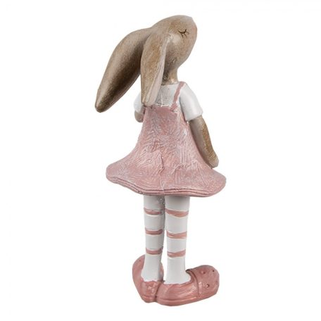 Rózsaszín ruhás nyuszilány - 11 cm - Raktáron