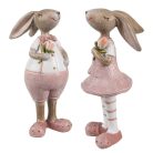 Rózsaszín ruhás nyuszilány - 11 cm - Raktáron