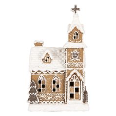 LED-es mézeskalács templom - 14x12x23 cm - Raktáron