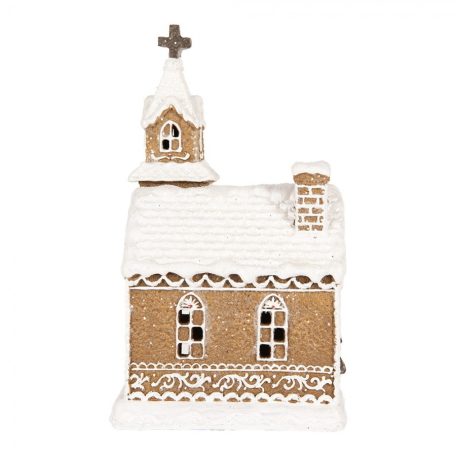 LED-es mézeskalács templom - 14x12x23 cm - Raktáron