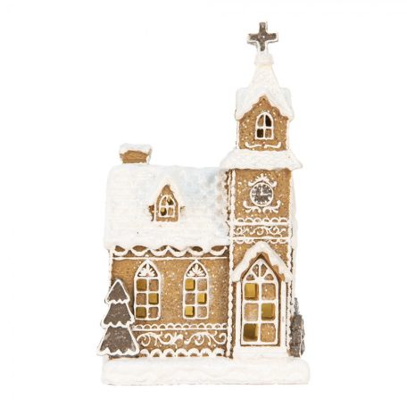 LED-es mézeskalács templom - 14x12x23 cm - Raktáron