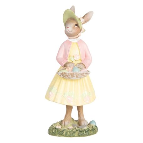 Sárga ruhás nyuszilány kosárkával - 12 cm - Raktáron