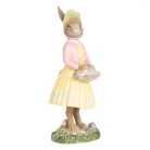 Sárga ruhás nyuszilány kosárkával - 12 cm - Raktáron