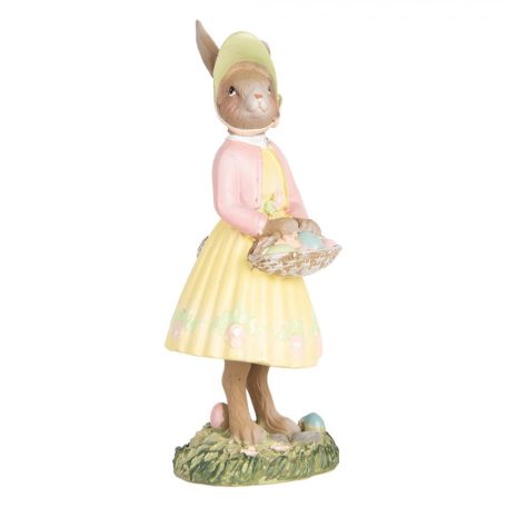 Sárga ruhás nyuszilány kosárkával - 12 cm - Raktáron