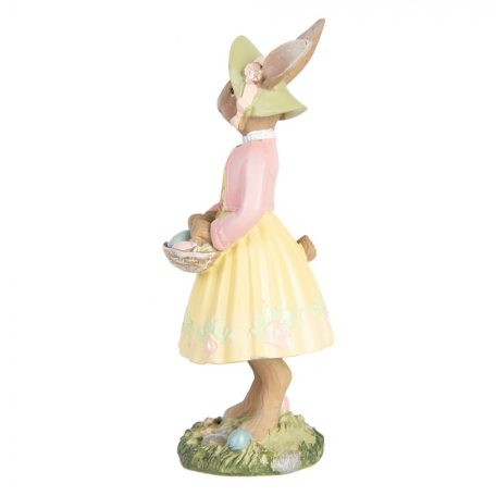 Sárga ruhás nyuszilány kosárkával - 12 cm - Raktáron