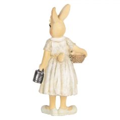 Nyuszilány figura kosárkával - 8x5x15 cm