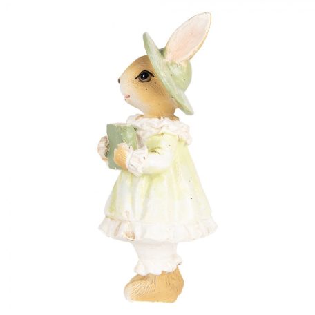 Zöld kalapos nyuszilány - 11 cm - Raktáron