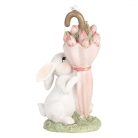 Clayre & Eef - Fehér nyuszi figura esernyővel - 15 cm - Raktáron