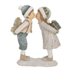 Krém-zöld puszilkodós gyerekek - 15x6x18 cm 