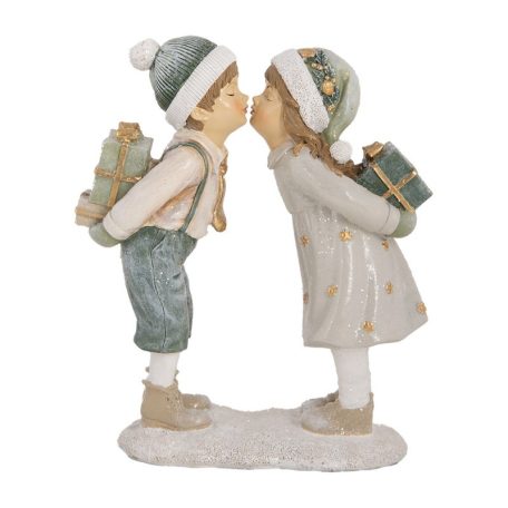 Krém-zöld puszilkodós gyerekek - 15x6x18 cm 