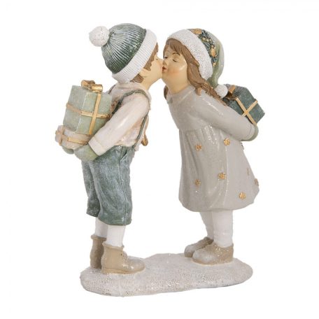 Krém-zöld puszilkodós gyerekek - 15x6x18 cm - Raktáron