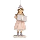 Lány figura rózsaszin ajándékkal - 11 cm - Raktáron