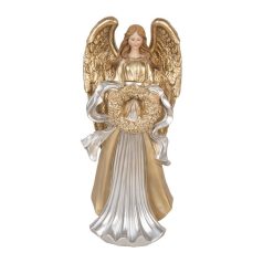 Karácsonyi angyal figura - Arany - 16x13x35 cm  