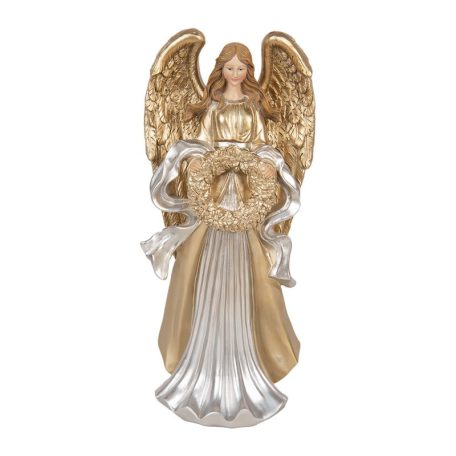 Karácsonyi angyal figura - Arany - 16x13x35 cm  