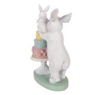 Clayre & Eef - Nyuszimama és nyuszigyerek tortával - 21x10x27 cm