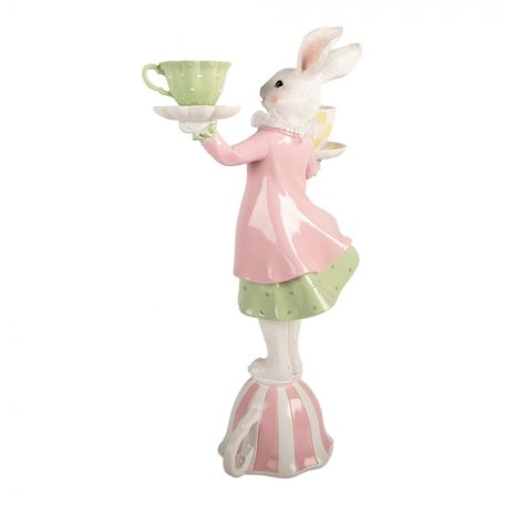Clayre & Eef - Nyuszi figura gyertyatartóval - 23x13x41 cm