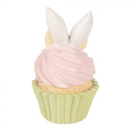 Clayre & Eef - Rózsaszin muffin nyuszifüllel - 7x13 cm - Raktáron