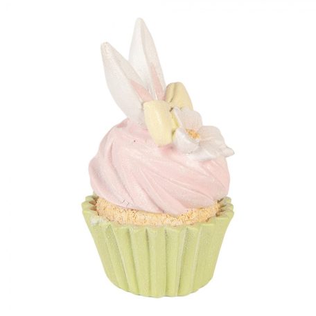 Clayre & Eef - Rózsaszin muffin nyuszifüllel - 7x13 cm - Raktáron