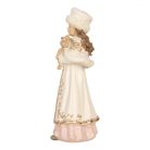 Lány figura macival - Krém - 8x7x17 cm 