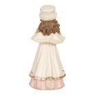 Lány figura macival - Krém - 8x7x17 cm 