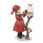 Lány figura madáretetővel - 13x7x19 cm