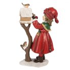 Lány figura madáretetővel - 13x7x19 cm
