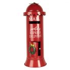 Karácsonyi dekorációs postaláda - Piros - 19x52 cm 