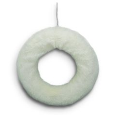 Műszőrmével borított félkoszorú fehér - 25 cm 