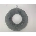 Műszőrmével borított koszorúalap szürke - 25 cm 