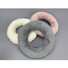 Műszőrmével borított koszorúalap szürke - 25 cm 