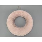 Műszőrmével borított koszorúalap szürke - 25 cm 