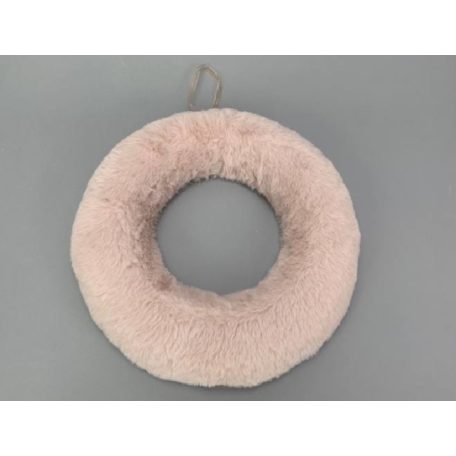 Műszőrmével borított koszorúalap szürke - 25 cm 