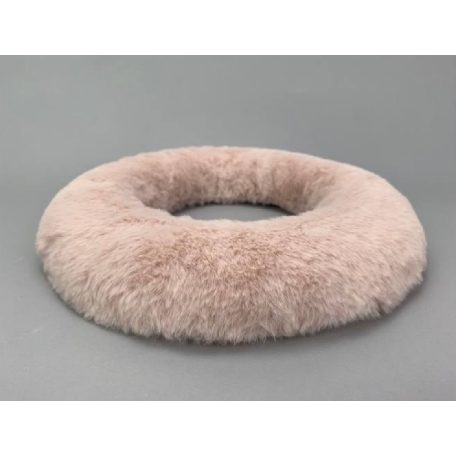 Műszőrmével borított koszorúalap szürke - 25 cm 