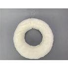 Műszőrmével borított koszorúalap szürke - 25 cm 