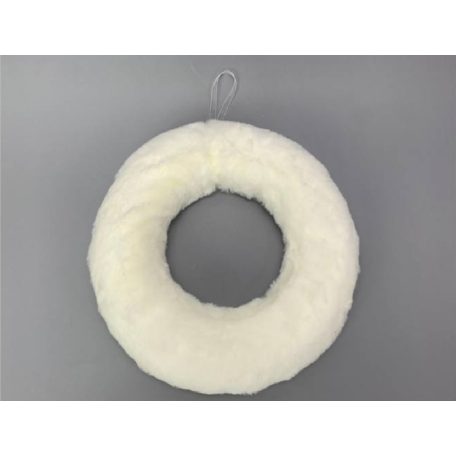 Műszőrmével borított koszorúalap szürke - 25 cm 