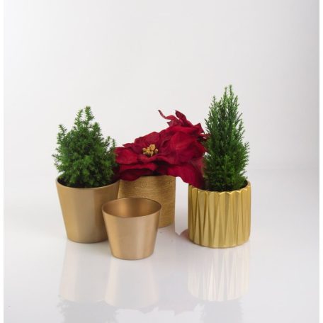 Kerámia kaspó - Primrose - Arany - 12x10 cm