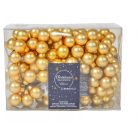 Üveg karácsonyfadísz pick - Világos arany matt - 2 cm, 2,5 cm - 12 db/csokor