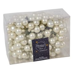   Üveg karácsonyfadísz pick - Téli fehér matt - 2 cm - 12 db/csokor