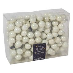   Üveg karácsonyfadísz pick - Téli fehér fényes - 2,5 cm - 12 db/csokor