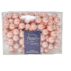   Üveg karácsonyfadísz pick - Fényes rózsaszín - 2 cm - 12 db/csokor