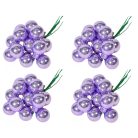 Üveg karácsonyfadísz pick - Lila fényes - 2 cm, 2,5 cm - 12 db/csokor