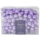 Üveg karácsonyfadísz pick - Lila fényes - 2 cm, 2,5 cm - 12 db/csokor