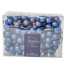 Üveg karácsonyfadísz pick - 2 cm - 12 db/csokor - Éjkék matt