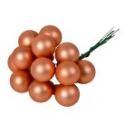 Üveg karácsonyfadísz pick - 2 cm - 12 db/csokor - Karamell matt