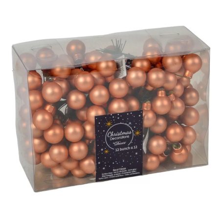 Üveg karácsonyfadísz pick - 2 cm - 12 db/csokor - Karamell matt