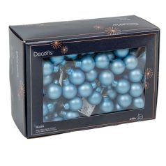   Üveg karácsonyfadísz pick - Jégkék - 2 cm - 12 db/csokor