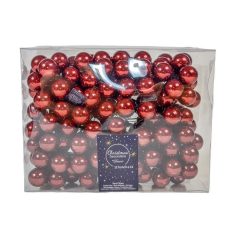   Üveg karácsonyfadísz pick - Piros fényes - 2,5 cm - 12 db/csokor