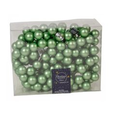   Üveg karácsonyfadísz pick - Zöld matt - 2,5 cm - 12 db/csokor