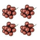 Üveg karácsonyfadísz pick - Sötétbarna matt - 2,5 cm - 12 db/csokor