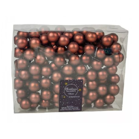 Üveg karácsonyfadísz pick - Sötétbarna matt - 2,5 cm - 12 db/csokor
